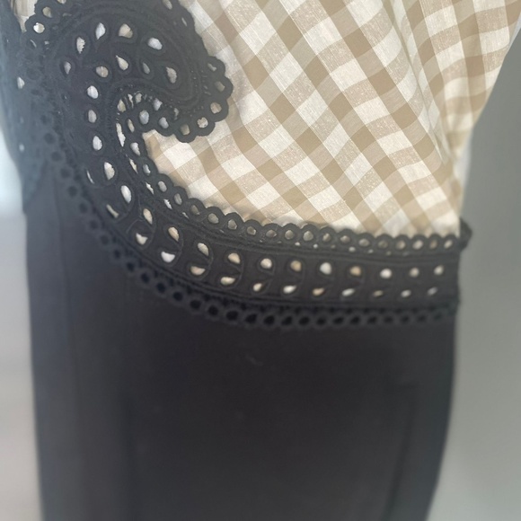 Carven White & Black Gingham Eyelet Dress - Picture 4 of 11